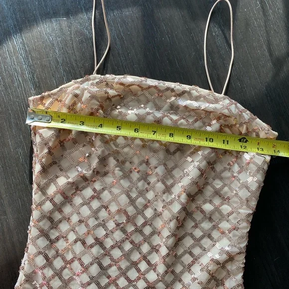 Pretty Little thing sequence gold dress! Size 2 - Picture 7 of 12